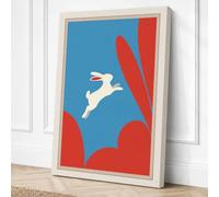 Leaping Hare Canvas Wall Art Print 30x20 Inch