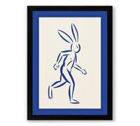 Leaping Hare Minimalist Framed Wall Art Print A2 (59.4×42cm) Black, Wall Decor for Living Room, Bedroom, Office & Home, Ready to Hang, Art Gift