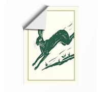 Leaping Hare Scandinavian Unframed Wall Art Print A1 (84.1×59.4cm), Wall Decor for Living Room, Bedroom, Office & Home, Art Gift