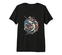 Leaping Marlin Ocean Angler Mens Marlin Fishing Premium T-Shirt