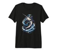 Leaping Marlin Ocean Angler Mens Marlin Fishing Premium T-Shirt