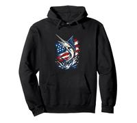 Leaping Marlin Ocean Angler Mens Marlin Fishing Pullover Hoodie