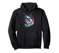 Leaping Marlin Ocean Angler Mens Marlin Fishing Pullover Hoodie