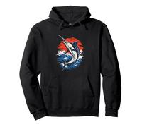 Leaping Marlin Ocean Angler Mens Marlin Fishing Pullover Hoodie