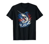 Leaping Marlin Ocean Angler Mens Marlin Fishing T-Shirt