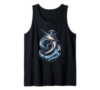 Leaping Marlin Ocean Angler Mens Marlin Fishing Tank Top