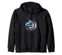 Leaping Marlin Ocean Angler Mens Marlin Fishing Zip Hoodie