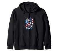 Leaping Marlin Ocean Angler Mens Marlin Fishing Zip Hoodie