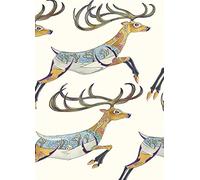 Leaping Reindeer Christmas Card Daniel Mackie Designs 7 x 5 inches wrapped in cello with envelope