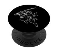 Leaping Samurai Katana Art PopSockets Adhesive PopGrip