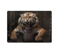 Leaping Tiger Flannel Floor mat (80x58 inches), Bedroom Carpet, Living Room and Study Decoration mat