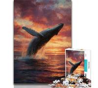 Leaping Whale Jigsaw Puzzles for Adults Teenagers Jigsaws Puzzle,Challenging Game And Family Play for Is Ideal As A Gift for The Whole Family 38x26cm