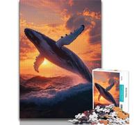 Leaping Whale Puzzles for Adults Teens 1000pc Puzzle,Help The Brain Exercise Addictive Toys to Cultivate Patience A Work of Art (38x26cm)