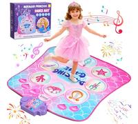 Leapio Dance Mat for Girls with 9 Light-Up Buttons, Mermaid Princess Dance Mat Featuring 8 Games & 3 Speeds, Foldable, Built-in Music, Standby Mode, Adjustable Volume, Birthday Gifts for 3-12 Kids