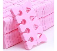 Leapiture 100pcs Sponge Toe Separator Sponge Toe Divider Finger Separator Toe Separator Nail Art Toe Separator Gel Toe Separator Manicure Pedicure Tool (Pink)