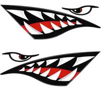Leapiture 2pcs Kayak Sticker Waterproof Sticker Strong Adhesive DIY Funny Sharks Teeth Mouth Sticker Decal Car Kayak Boat Truck Decoration for Kayak Car Truck