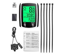 Leapiture Bike Speedometer Handlebar Mounted Odometer Wired Cycle Computer Multifunctional Handlebar Display with Digital Display for Mountain Road Bikes (White & Black)
