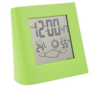 Leapiture Ecological Solar Alarm Clock with LCD Display for Weather - Solar Charging (Green)