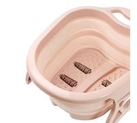 Leapiture Foot Soaking Bath Basin Foot Soak Bath Tub Foldable Portable Roller Design SPA Massage Bucket for Pedicure Home Spa Treatment (Pink)