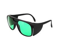 Leapiture LED Grow Room Glasses UV Protection Eye Protection LED Illuminated Green Lenses Indoor Hydroponic Grow Room Glasses with Glasses Case