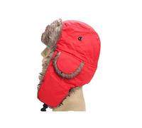 Leapiture Ski Windproof Mask Trapper Hat Winter Hat Unisex Warm Bomber Cap with Ear Flaps for Cold Weather Skiing Snowboarding (Red)