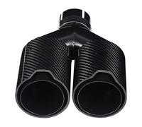 Leapiture Tip Stainless Steel Exhaust Car Tail Pipe 63-93mm Y-Shaped 1-In-2-Out Right Side Dual Outlet Exhaust Tailpipe Black Carbon Fiber for M Performance