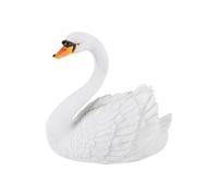 Leapiture White Swan Ornament Outdoor Swan Decoration Floating Simulation Swan Durable Garden Decor Porcelain Swan Figurine for Garden Courtyard