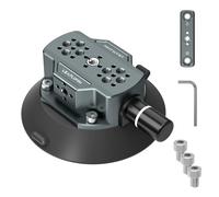 Leaplumin 4.6” Camera Suction Cup Mount with NATO Rail, Aluminum Car Mount for Ball Head Magic Arm， Air Pump Vacuum Suction Cup on Car/Window Glass with 1/4” & 3/8” Mounting Holes for Video Shooting