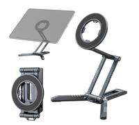 Leaplumin Magnetic iPad Tripod Stand Universal for iPad Pro/Air/Mini & iPhone 15-12 Series | 360° Rotation Portable Tablet Holder with 2-in-1 Desktop & Handheld Modes | Lightweight 105g