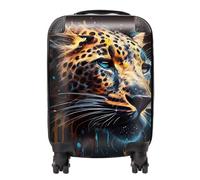 Warren Reed - Designer Leapoard Face Splashart On Dark Background Suitcase Cabin, Multi
