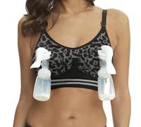 LEAPOVER 4-in-1 Pumping Bra Hands Free, Breast Pump & Nursing Bra Black