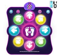 LEAPRCSTORE Light Up Dance Mat for Girls, Rechargeable Dance Pad Toys Gifts for Age 3+, Music Dance Play Mat with 6 Game Modes & Wireless Bluetooth, Christmas Birthday Gifts