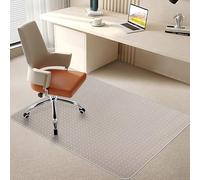 LeapYouth Office Chair Mat for Carpet Floor, 114x134cm Non-slip Carpet Protector Chair Mat for for Low, Standard Pile Carpets, PVC Transparent Chair Floor Protectors for Home Office Rolling Chairs