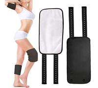LEAQU 2Pcs Castor Oil Pack Wrap,Castor Oil Leg Packs Washable & Reusable Adjustable Strap Essential Oil Conditioning Wrap for Calf Knee Arm Pain Relief & Blood Circulation Black