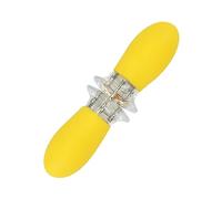 LEAQU Premium Stainless Steel Barbecue Corn Holders, Ergonomic and Anti-scalding Handle, Corn on The Cob Accessory for BBQ, Picnics and Home Cooking Yellow