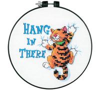 Learn-A-Craft Hang In There Stamped Cross Stitch Kit-6" Round