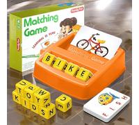 Learn and Play Spelling Game for Children, Word Spelling, Educational Fun & Memory Development Game for 5, 6, 7 Years (Orange)