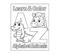 Learn & Color Alphabet Animals