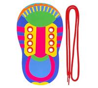 Learn How to Tie Shoes - Fine Motor Skills Development Toy, Hand Eye Coordination Booster, Paper and Cotton Rope Educational Aid for , Coord Practice