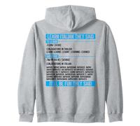 Learn Italian They Said Imparare Verb Conjugation Funny Zip Hoodie