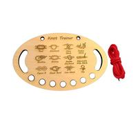 Learn Knot Training Board Portable Wooden Knot Tying Training Board For Indoor Training Sessions For Outdoor Adventure Camping (with Rope) (Khaki, 20cm)