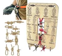 Learn Knot Training Board, Survival Kit Knot Tying Practice Paracord Kit, Portable DIY Hands-On Training Board, Knotting Tying Ropes Techniques Tool for Outdoor Essentials Skills Training
