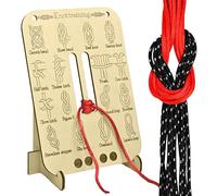 Learn Knot Training Board,Wooden Knot Tying Practice Board Kit with 10 Paracord Ropes,Wooden Knot Practice Kit for Outdoor Survival Climbing and Camping