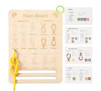 Learn Knot Training Board, Wooden Knots Tying Practice Board Kit With Ropes, Knot Tying Practice Kit, Outdoor Skills Educational Toys, DIYs Hands On Ropes Training Boards For Boys Girls