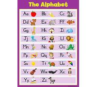 Learn The Alphabet - Childrens Wall Chart Educational Numeracy Childs Poster Art Print WallChart (Purple)
