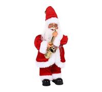 Learn the lyrics of musical dancing, electric santa toy singing with glasses, funny singing electric 3 AAA batteries Santa figurine dancing santa