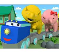 Learn the Yellow Color with Dino & Dina the Dinosaurs / The Ice Skating