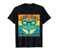 Learn to Adapt Reading Chameleon Wisdom Reptile Lover Animal Value Graphic T-Shirt