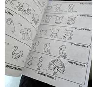 Learn to Draw Book, Cute Artistic Activities, 11.02x8.66x0.39 inches Step by Step Drawing Guide Fun Illustrations, Activity Sturdy Pages, Art Workbook Engaging Design, Creative Tool for Kids Beginners