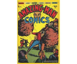 Learn To Draw Classic Comics - Amazing Man - Published in 1940 - Original Comic reproduced on left hand page with space on right hand page for ... 9" - Softcover - Learn to draw the easy way.